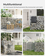 Uppsättning av 2 schans korgar - 100 × 80 × 30 cm - silver