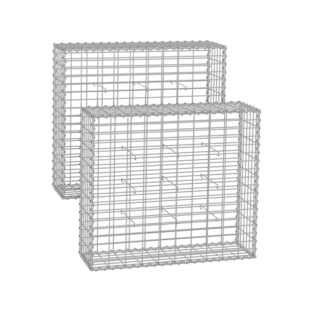 Uppsättning av 2 trådkorgar - Maas bredd 5 × 10 cm - silver