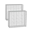 Set med 2 trådkorgar – maskstorlek 5 x 10 cm – silver