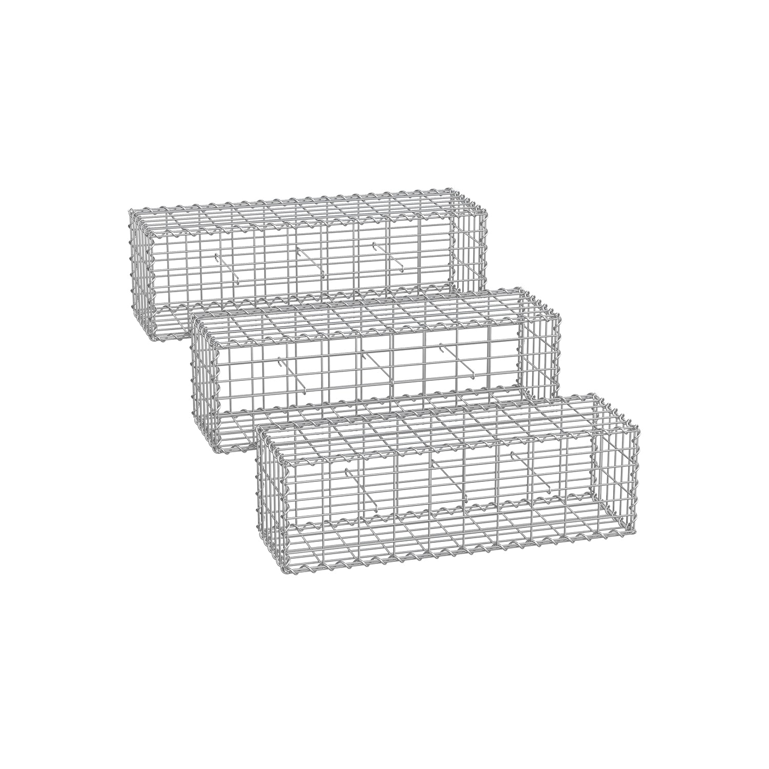 Trådkorg - Uppsättning av 3 - 5 x 10 cm MAAS bredd - Silver