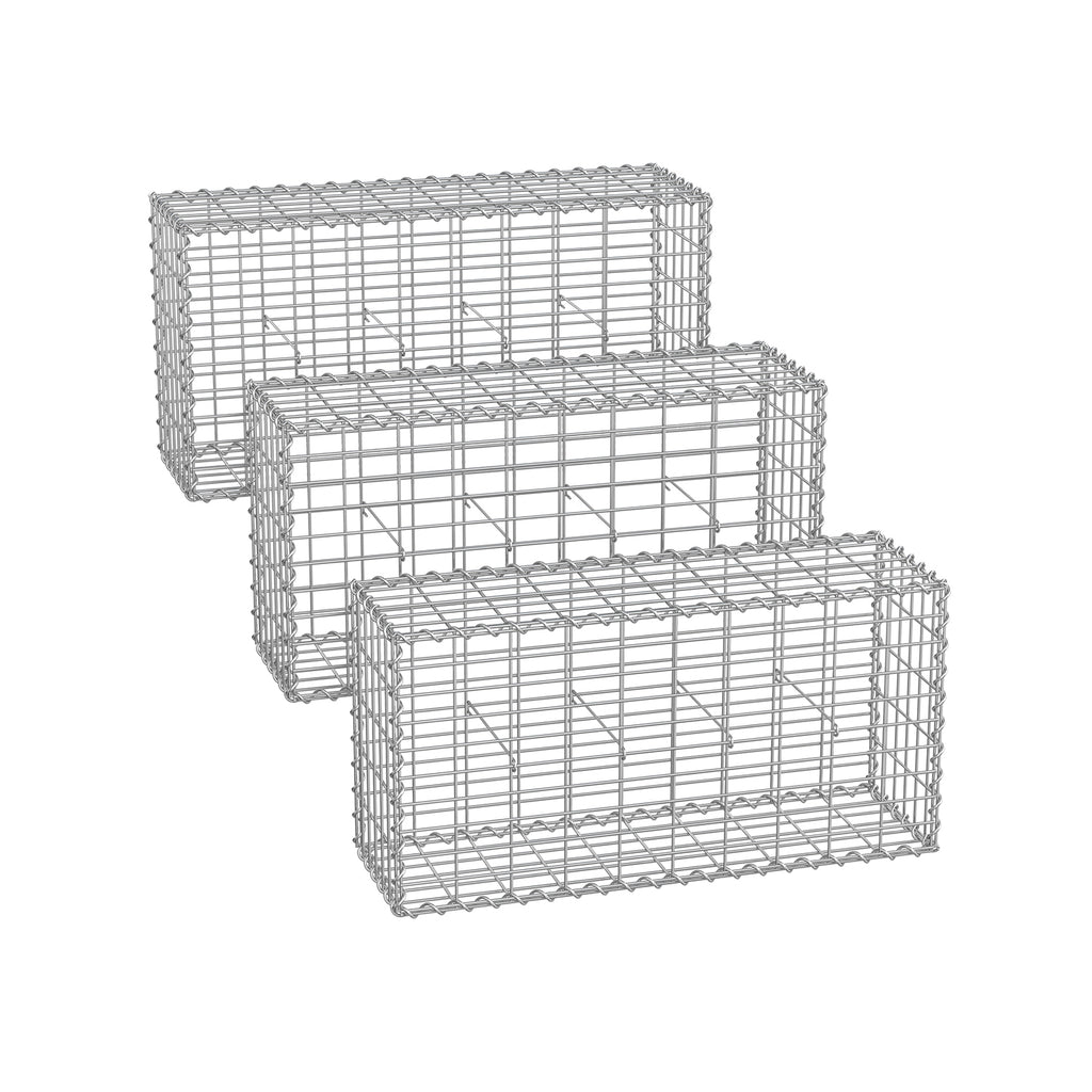 Uppsättning av 3 schans korgar - Maas bredd 5 × 10 cm - silver