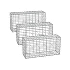 Uppsättning av 3 schans korgar - Maas bredd 5 × 10 cm - silver