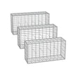 Set med 3 gabioner – maskstorlek 5 x 10 cm – silver