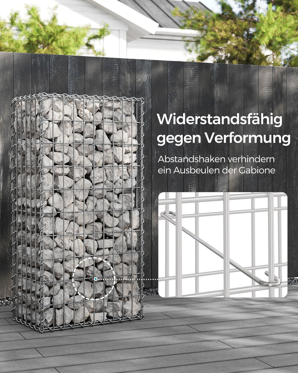 Uppsättning av 3 schans korgar - Maas bredd 5 × 10 cm - silver