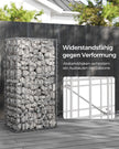 Set med 3 gabioner – maskstorlek 5 x 10 cm – silver