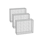 Uppsättning av 3 schans korgar - 100 × 80 × 30 cm - silver