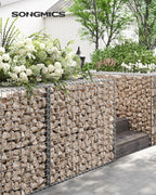 Uppsättning av 3 schans korgar - 100 × 30 × 30 cm - silver