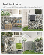 Uppsättning av 3 schans korgar - 100 × 30 × 30 cm - silver