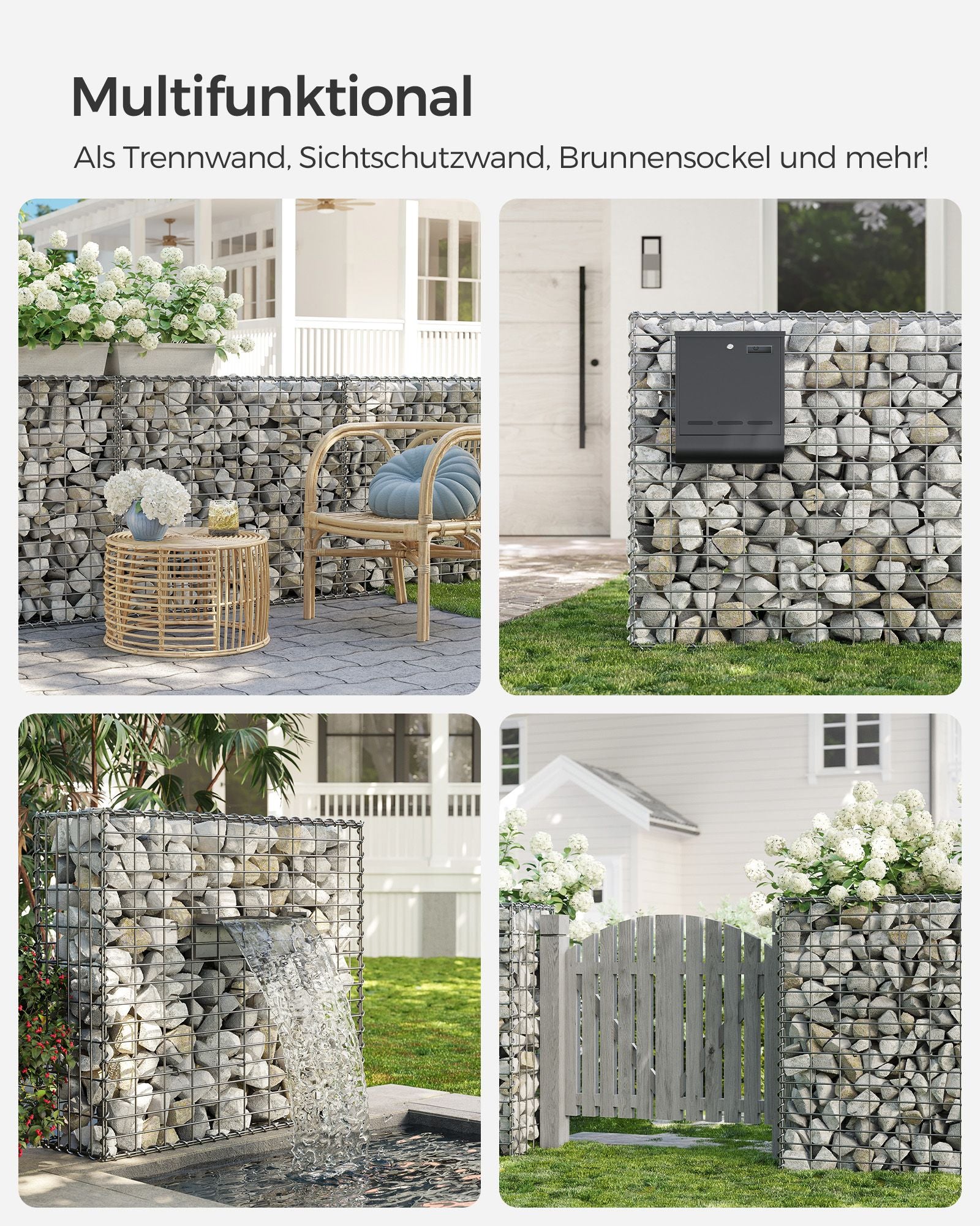 Uppsättning av 3 schans korgar - 100 × 30 × 30 cm - silver