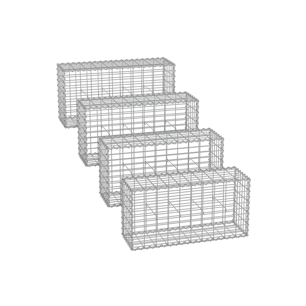 Uppsättning av 4 trådkorgar - Maas bredd 5 × 10 cm - silver