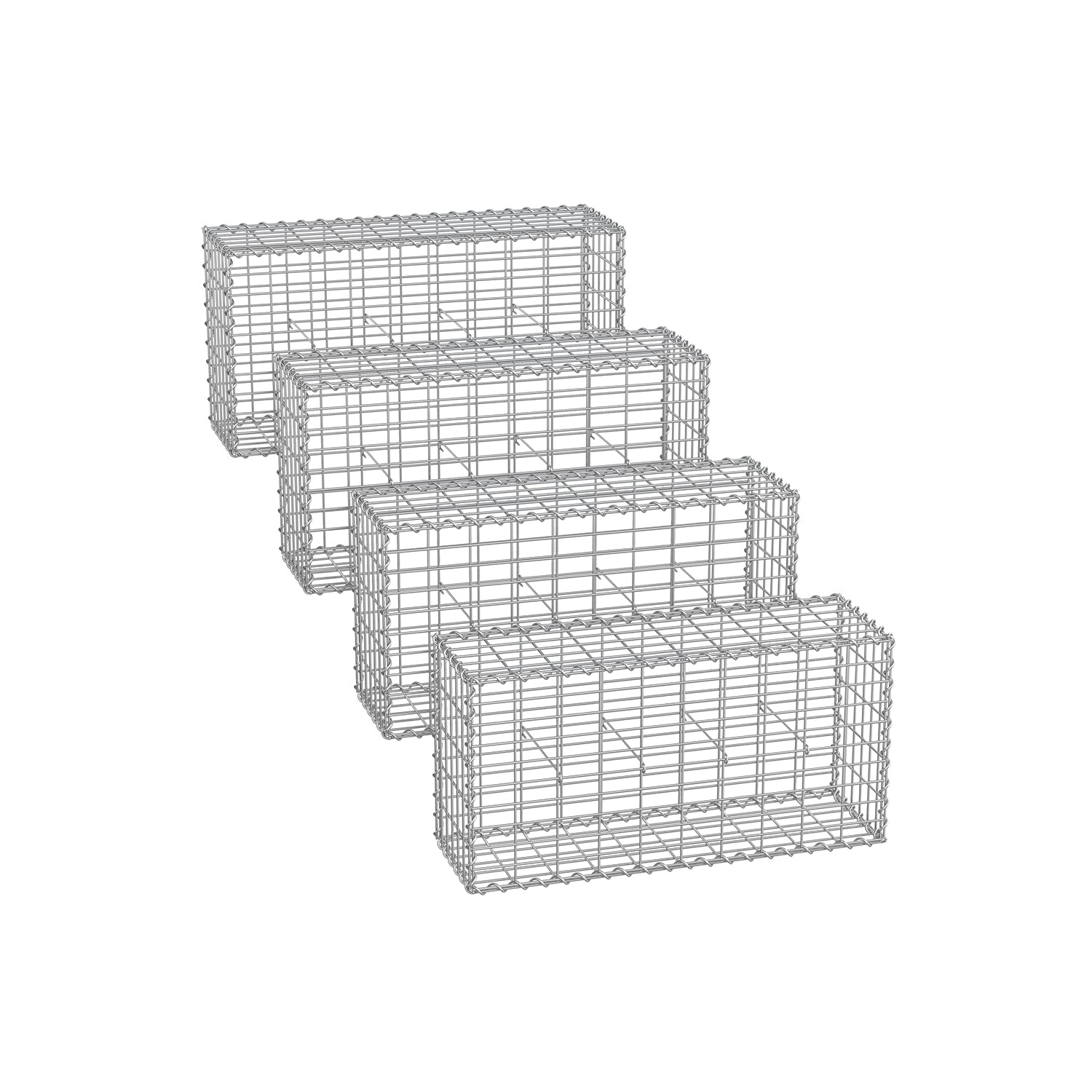 Uppsättning av 4 trådkorgar - Maas bredd 5 × 10 cm - silver