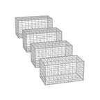 Schans korgar - uppsättning av 4 - 100 × 30 × 30 cm - silver
