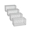 Gabions set om 4 – galvaniserat stål – silver