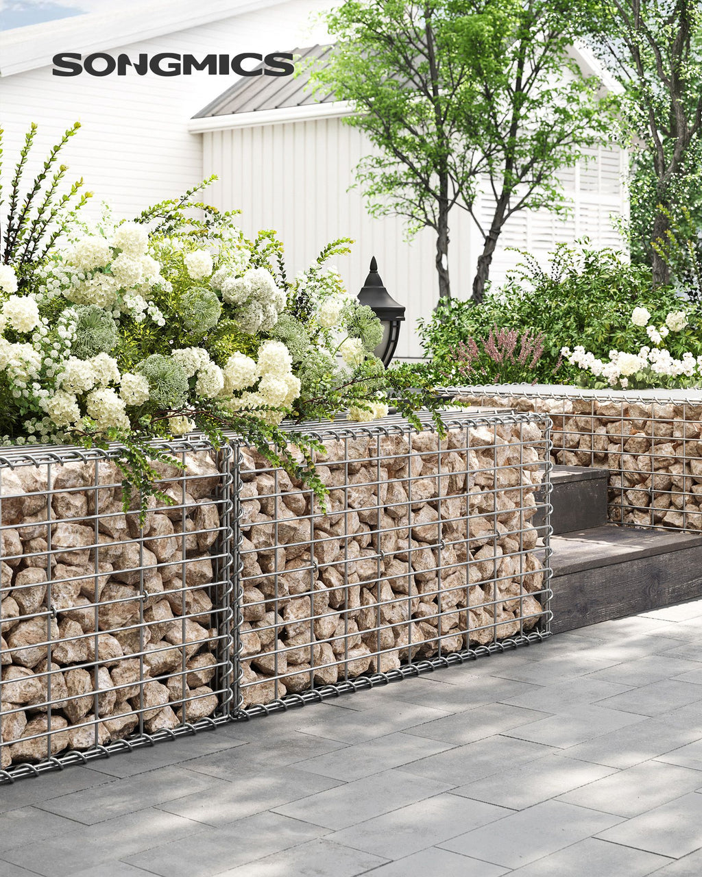 Schans korgar - uppsättning av 4 - 100 × 30 × 30 cm - silver