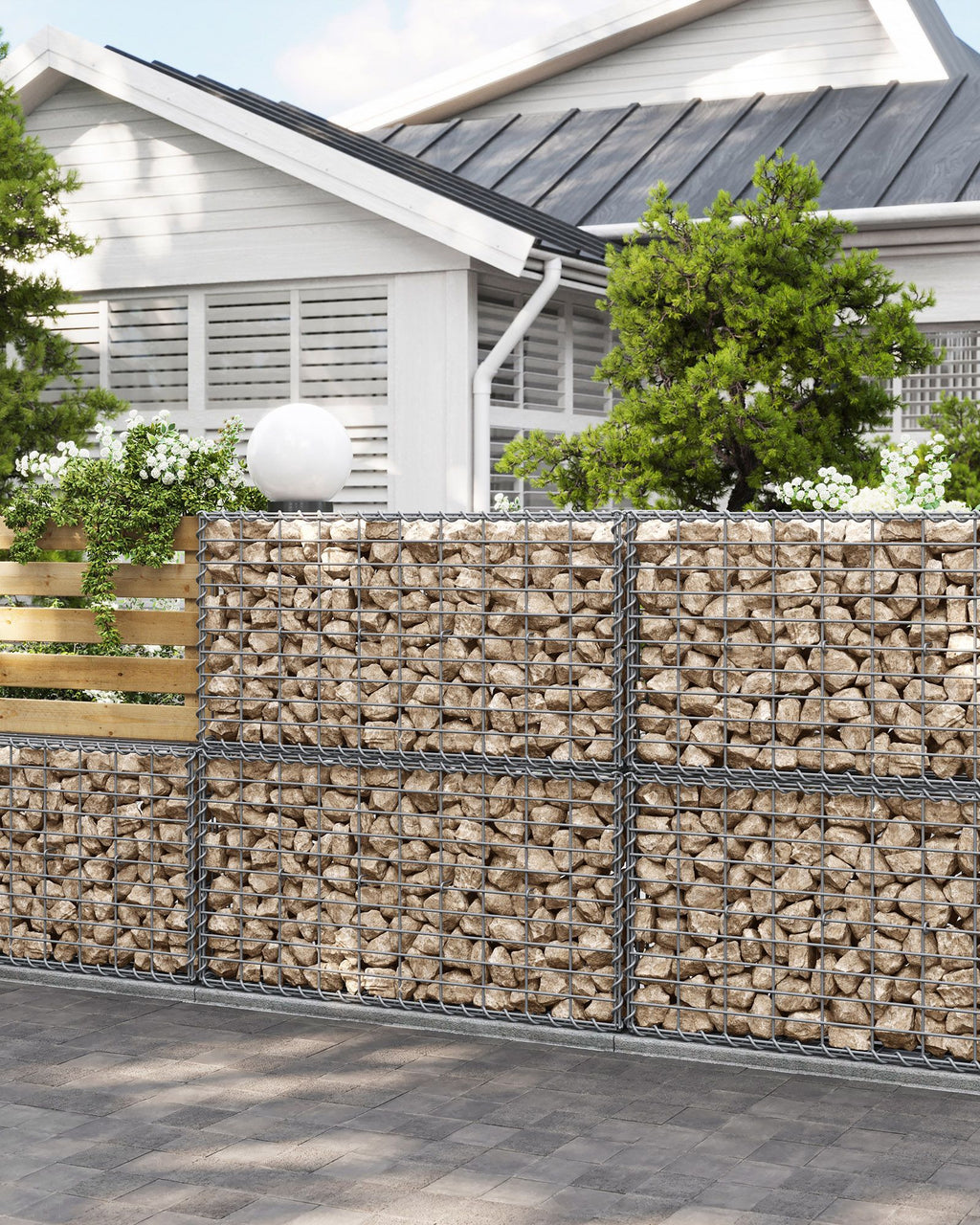 Schans korgar - uppsättning av 4 - 100 × 30 × 30 cm - silver