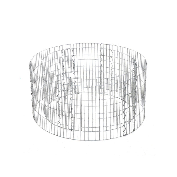 Rund dekorativ gabion – Kreativ trädgårdslösning – Silver