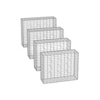 Uppsättning av 4 schans korgar - 100 × 80 × 30 cm - silver