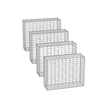 Set med 4 gabioner – 100 x 80 x 30 cm – silver