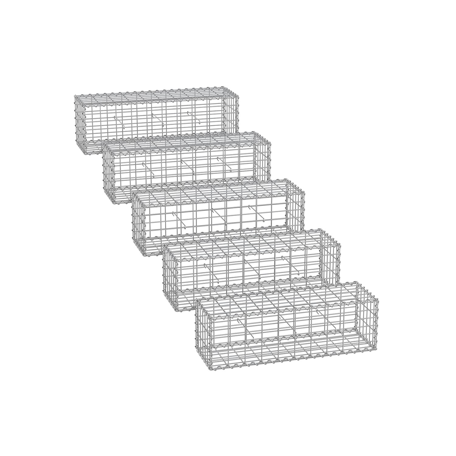 Schans korgar - Uppsättning av 5 - 5 x 10 cm Maaswoodte - Silver