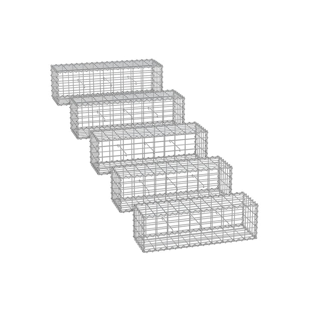 Gabions set om 5 – 5 x 10 cm maskstorlek – silver