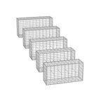 Uppsättning av 5 trädgårdsdekoration avståndsinnehavare-100 × 30 × 30 cm-silver