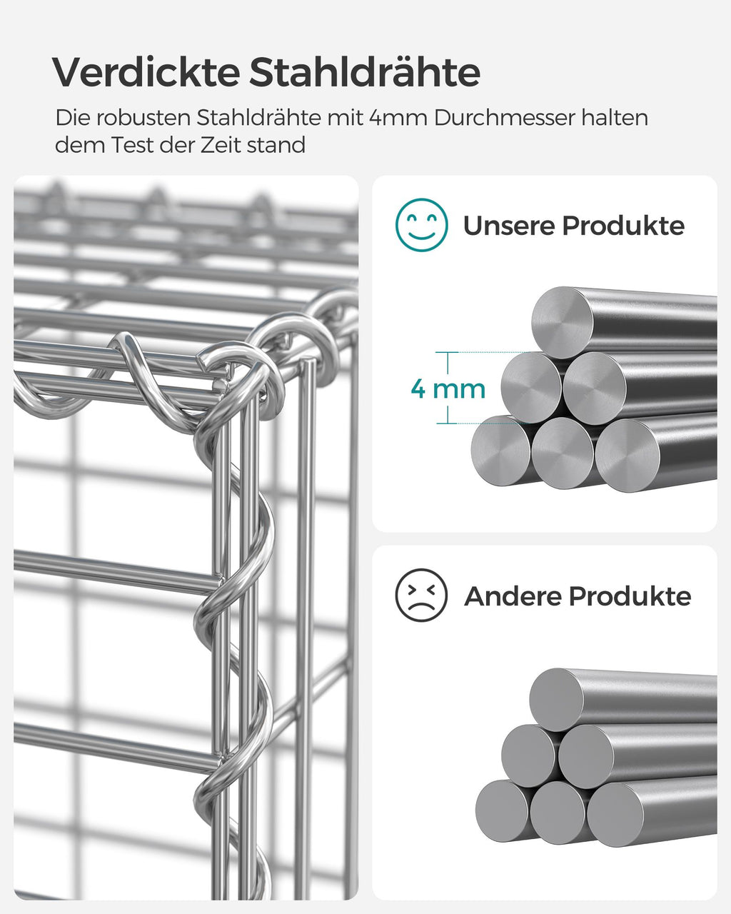Uppsättning av 5 trädgårdsdekoration avståndsinnehavare-100 × 30 × 30 cm-silver