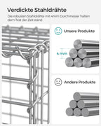 Uppsättning av 5 trädgårdsdekoration avståndsinnehavare-100 × 30 × 30 cm-silver