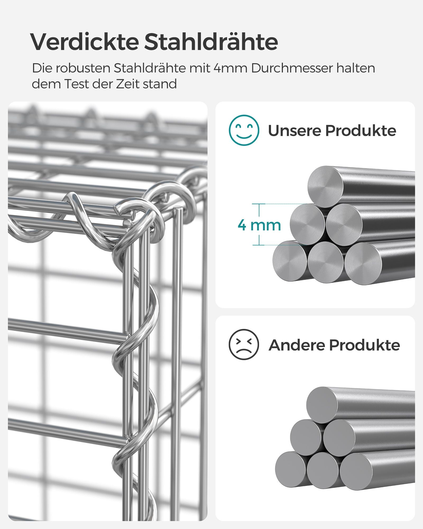 Uppsättning av 5 trädgårdsdekoration avståndsinnehavare-100 × 30 × 30 cm-silver