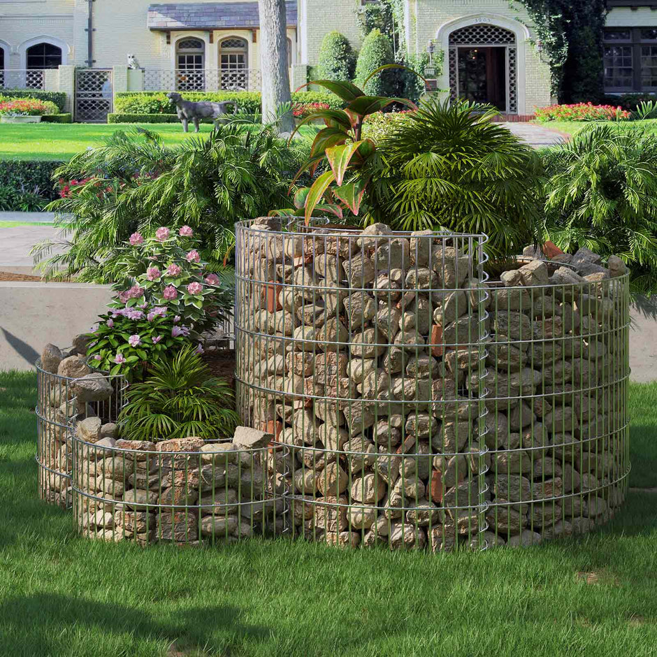 Gabion – Rostskyddande metallstenkorg – Silver