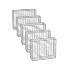 Uppsättning av 5 schans korgar - 100 × 80 × 30 cm - silver