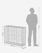 Uppsättning av 5 schans korgar - 100 × 80 × 30 cm - silver