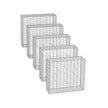 Set med 5 gabioner – maskstorlek 5 x 10 cm – silver