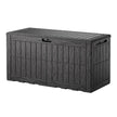 Kussenbox voor Buiten – 380 L – Waterdicht – Hout- en Rotanlook – Zwart
