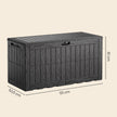 Kussenbox voor Buiten – 380 L – Waterdicht – Hout- en Rotanlook – Zwart