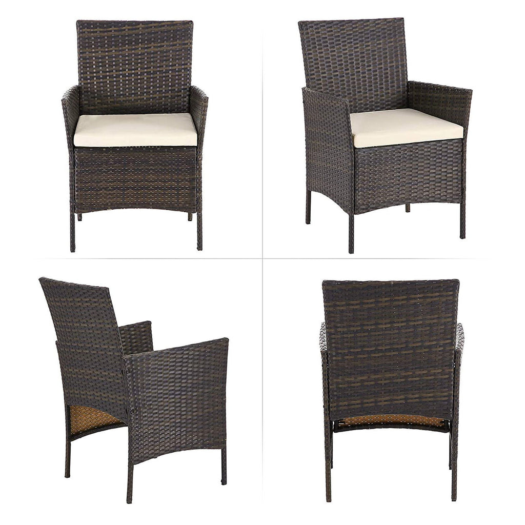 Garden Furniture Set - Lounge Set - 2 stolar och bord - Uteplatsmöbler - Brown