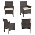 Garden Furniture Set - Lounge Set - 2 stolar och bord - Uteplatsmöbler - Brown