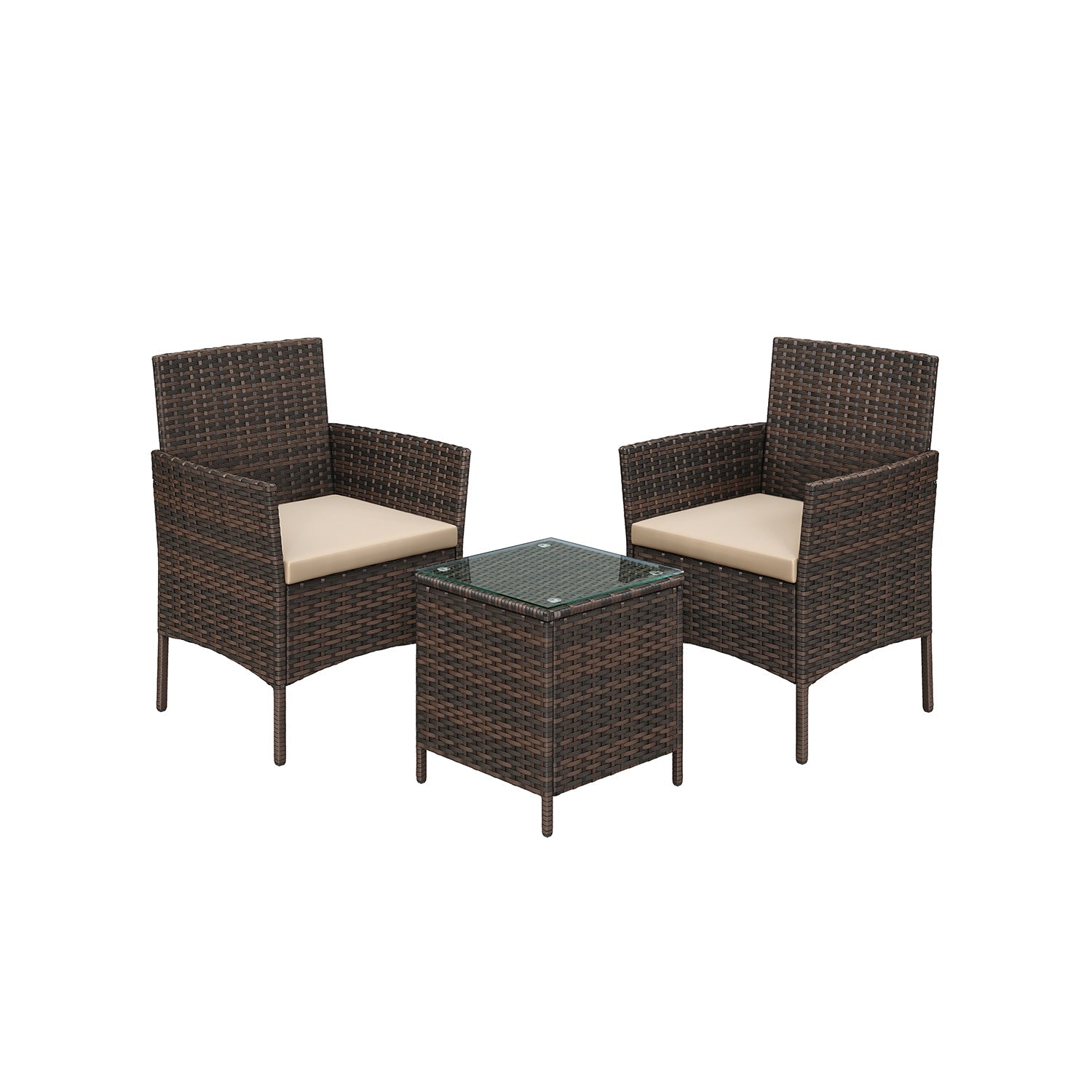 Garden Furniture Set - PE Polyrotan - Svart och grått
