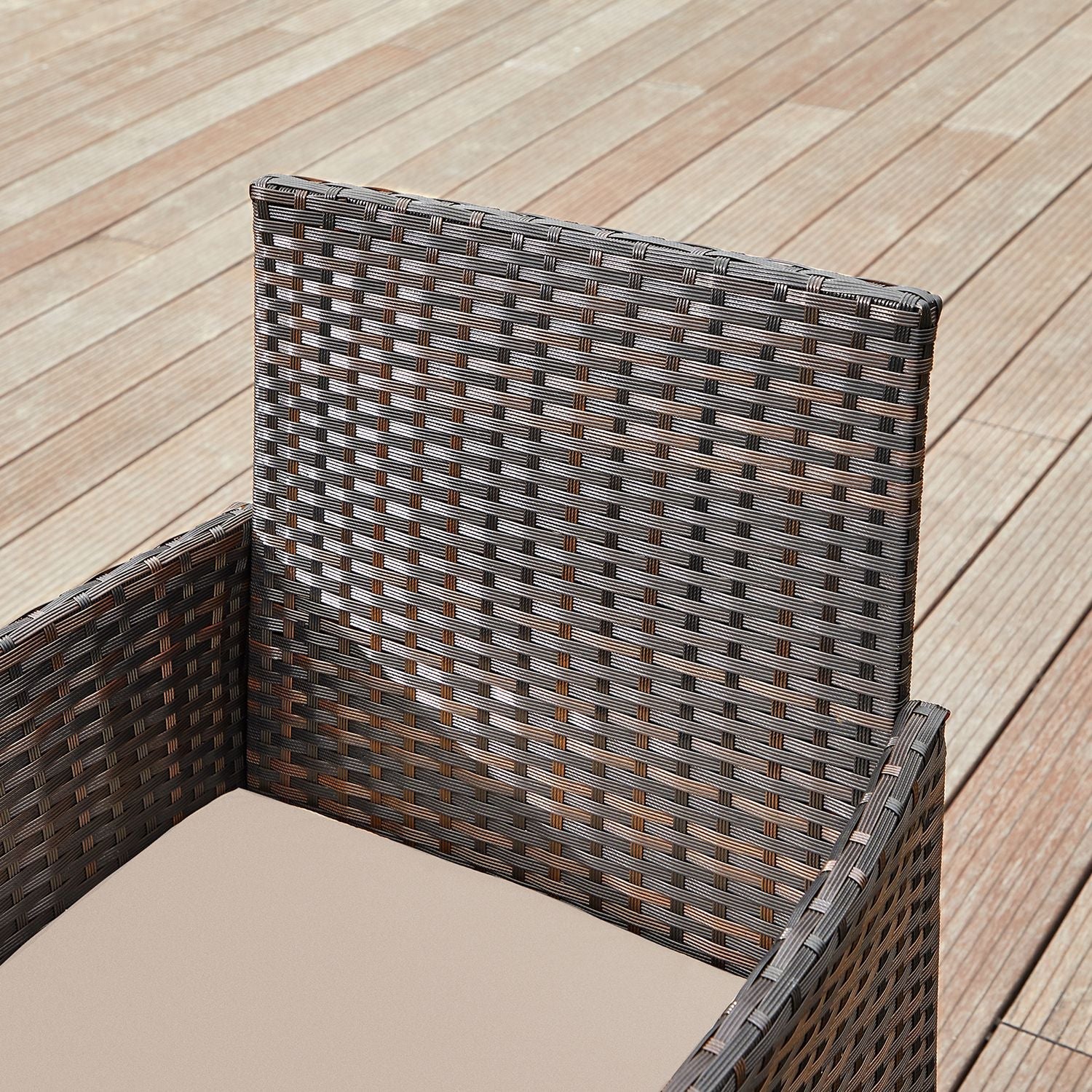 Garden Furniture Set - Lounge Set - 2 stolar och bord - Uteplatsmöbler - Brown