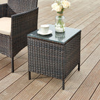 Garden Furniture Set - Lounge Set - 2 stolar och bord - Uteplatsmöbler - Brown