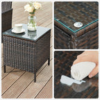 Garden Furniture Set - Lounge Set - 2 stolar och bord - Uteplatsmöbler - Brown