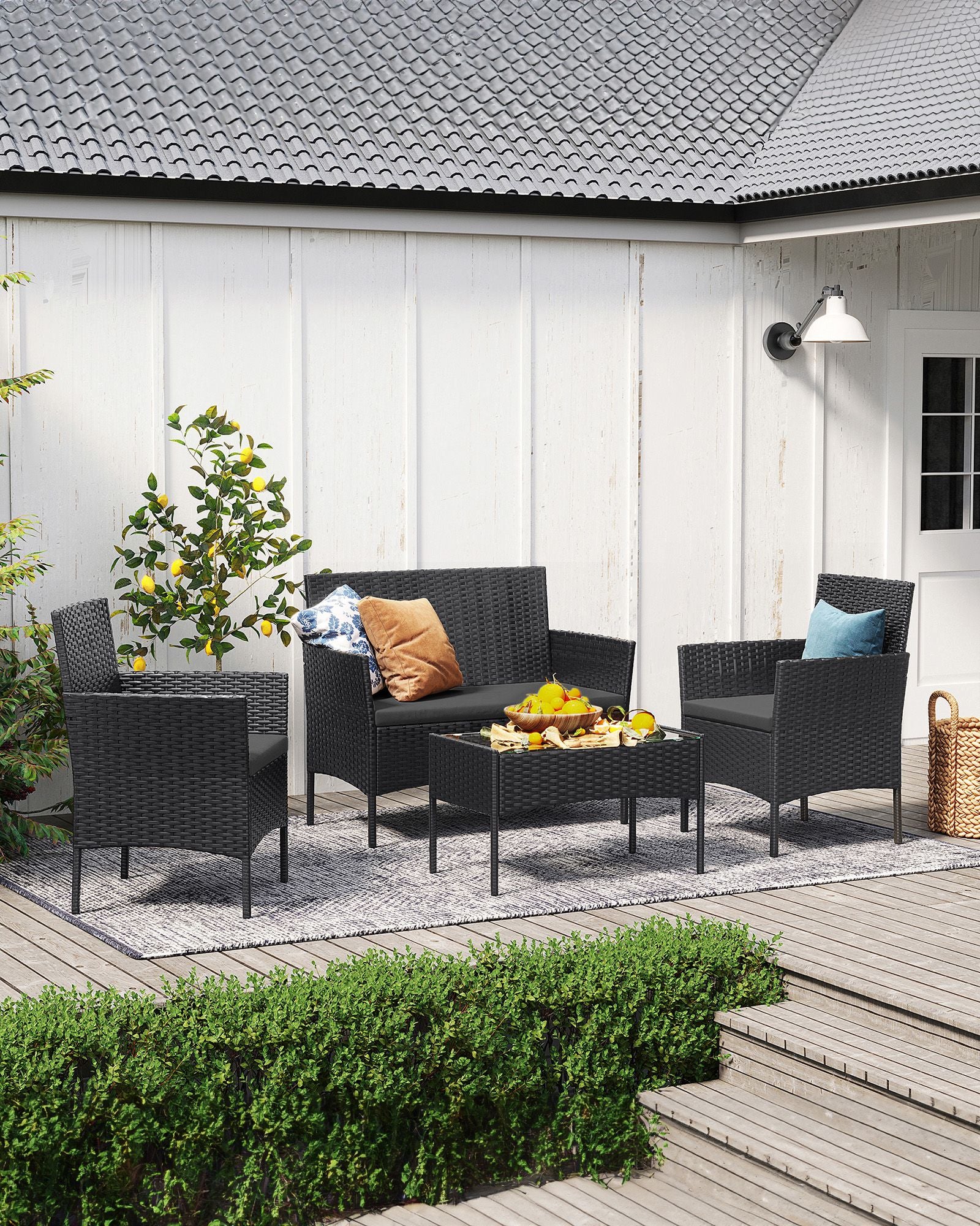 Balkongmöbelset – Väderbeständig – Brun-taupe