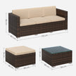 Loungeset – Bekvämt trädgårdsmöbelset – Brun-taupe