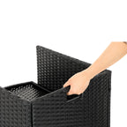 Garden Furniture Set - Lounge Set - Rattan Look - 2 stolar och glasbord - Svart