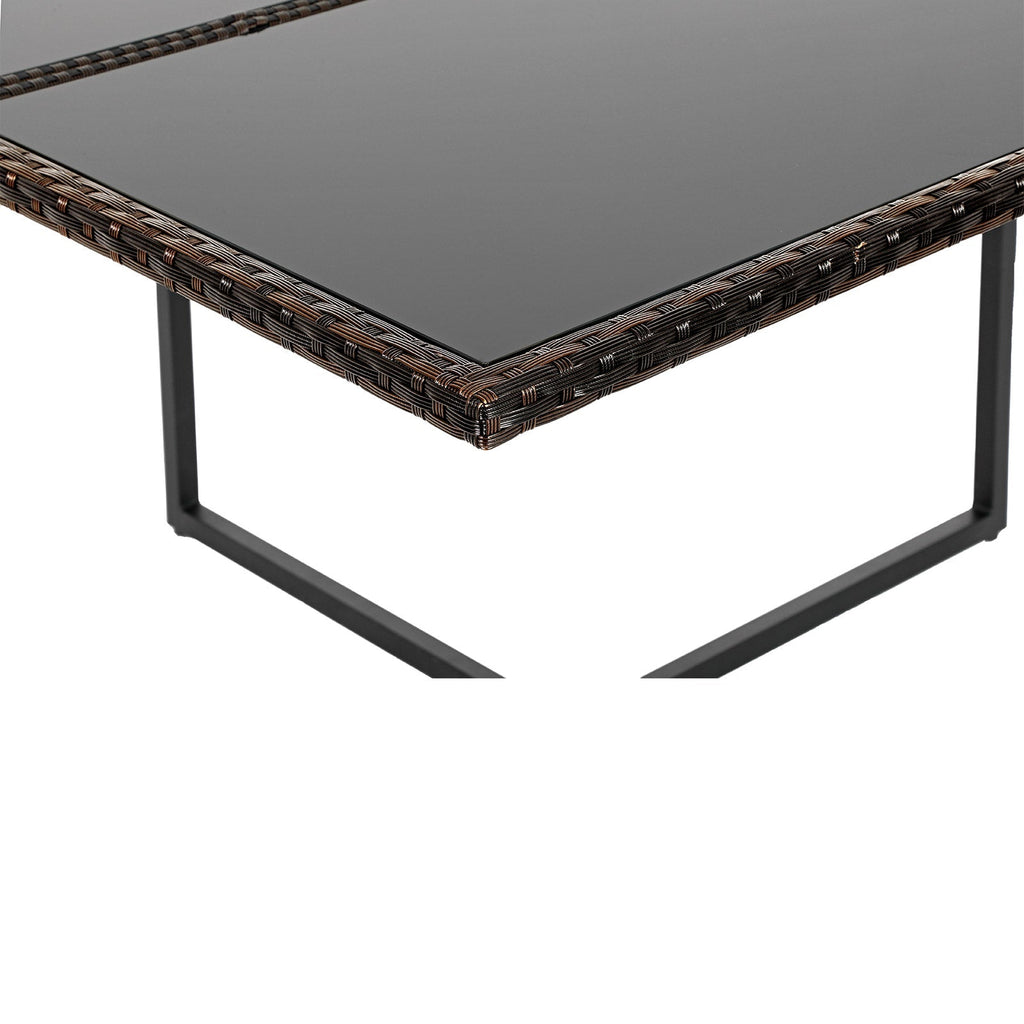 Garden Furniture Set - Lounge Set - Rattan Look - 2 stolar och glasbord - Svart