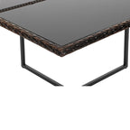 Garden Furniture Set - Lounge Set - Rattan Look - 2 stolar och glasbord - Svart
