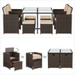 Trädgårdsmöbelset – Platssparande – Set om 9 – Brun-beige