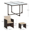 Trädgårdsmöbelset – Platssparande – Set om 9 – Brun-beige