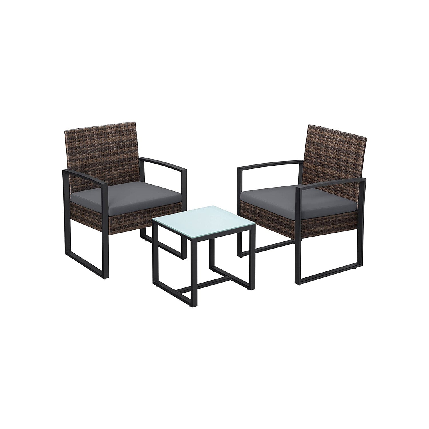 Trädgårdsmöbler set-rattan look-3-stycke