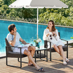 Trädgårdsmöbler set-rattan look-3-stycke