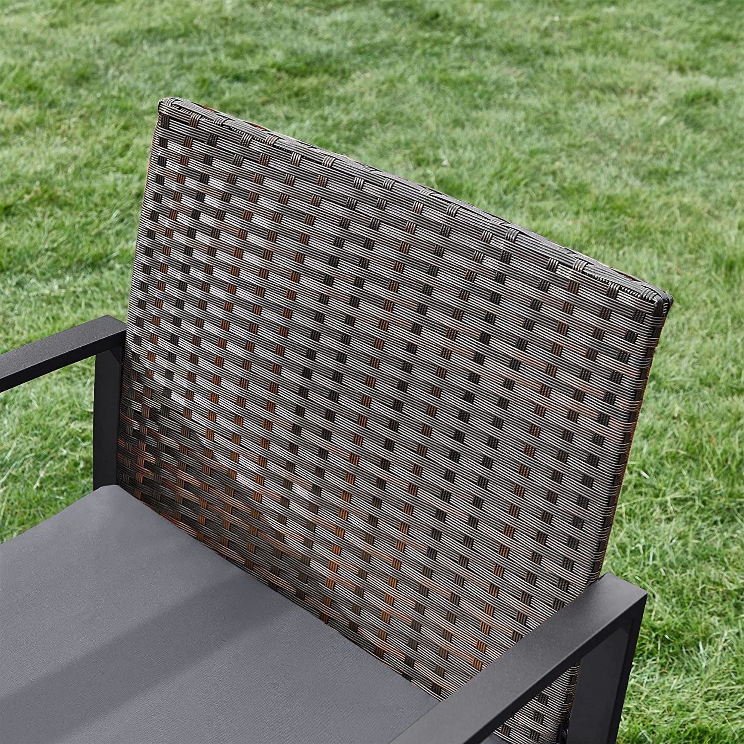 Trädgårdsmöbler set-rattan look-3-stycke
